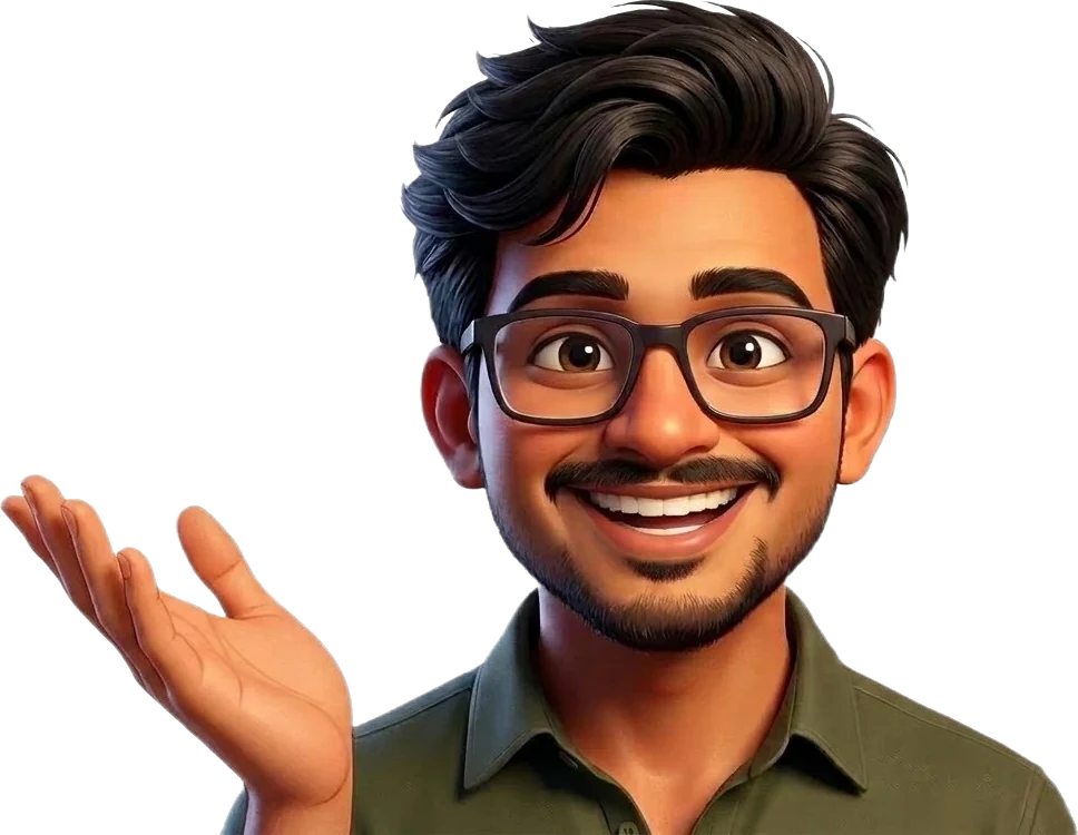 Illustration of Naveen Chandra waving